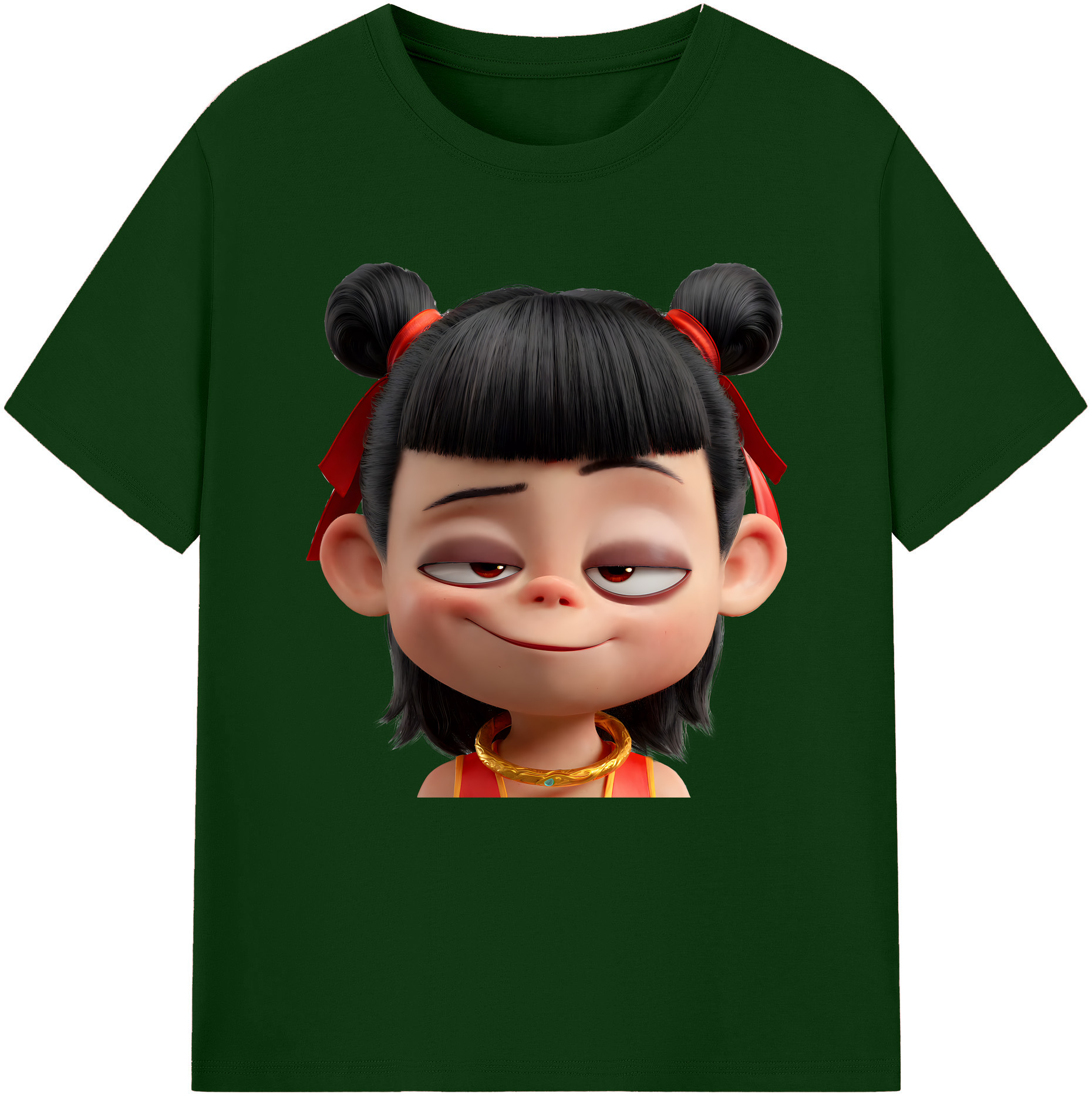 （画像用） Ne Zha 2 ナタ 魔童の大暴れ 綿100％半袖Tシャツ（フロントプリント）